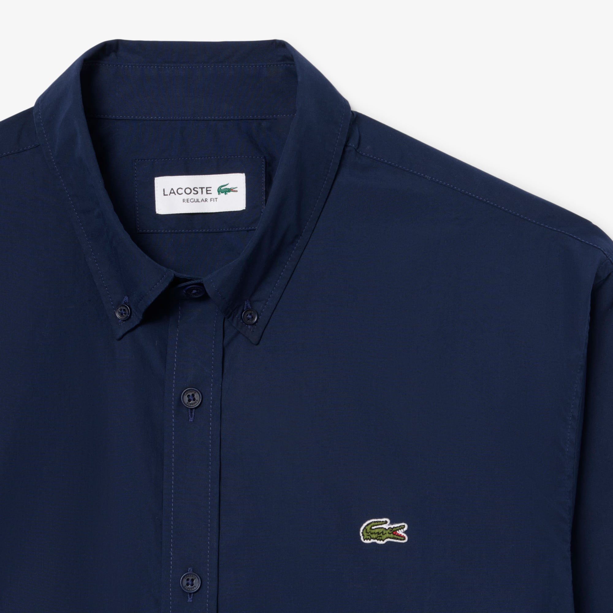 Áo Sơ Mi Lacoste Nam Dáng Suông Chất Liệu Poplin Co Giãn