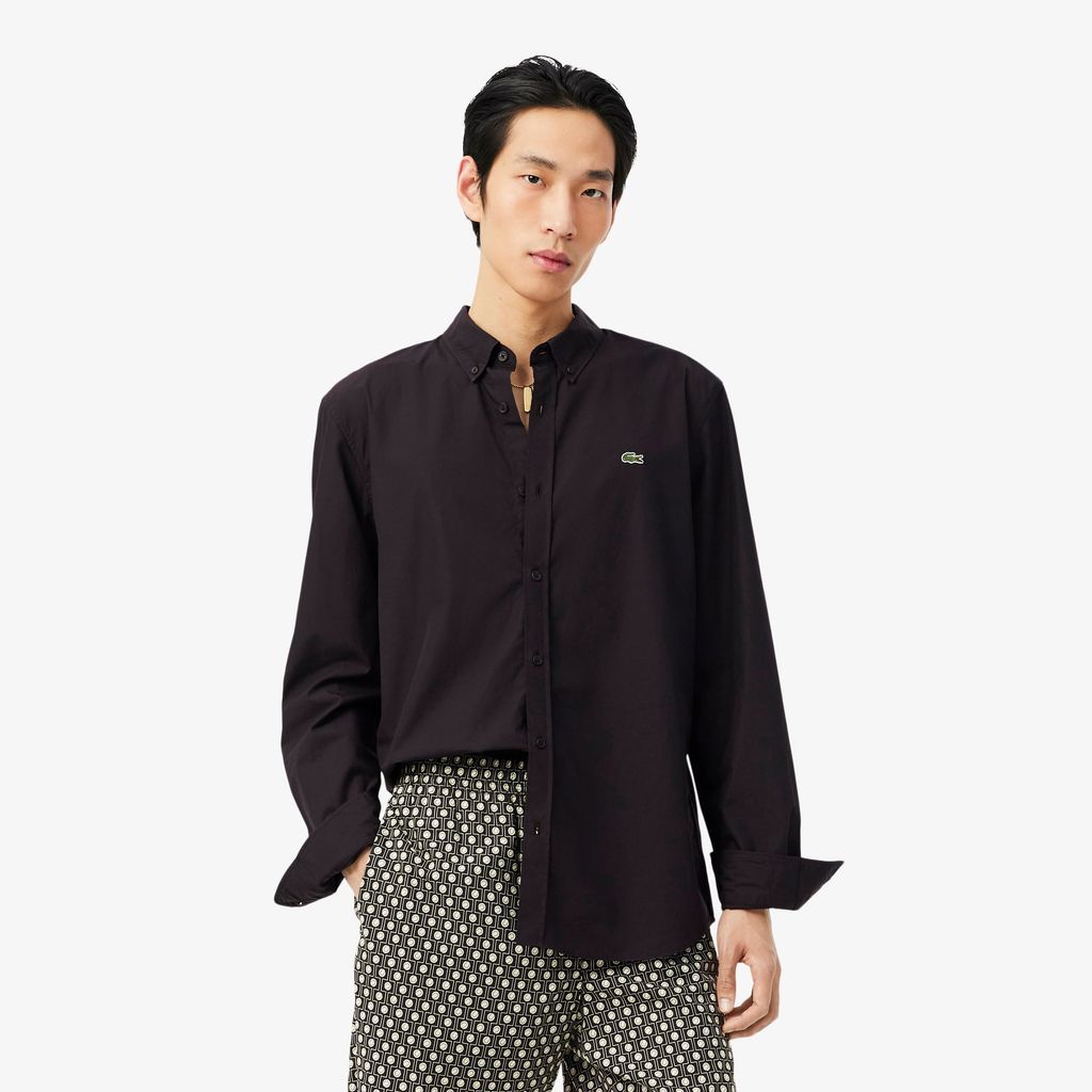 Áo Sơ Mi Lacoste Nam Dáng Suông Chất Liệu Poplin Co Giãn