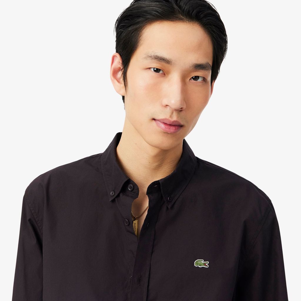 Áo Sơ Mi Lacoste Nam Dáng Suông Chất Liệu Poplin Co Giãn