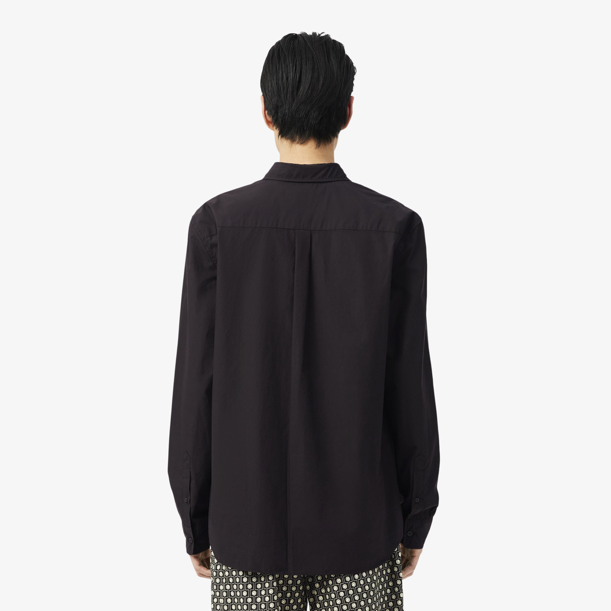 Áo Sơ Mi Lacoste Nam Dáng Suông Chất Liệu Poplin Co Giãn