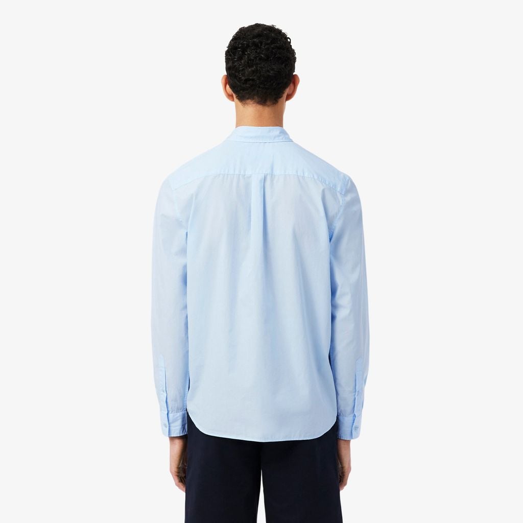 Áo Sơ Mi Lacoste Nam Dáng Suông Chất Liệu Poplin Co Giãn