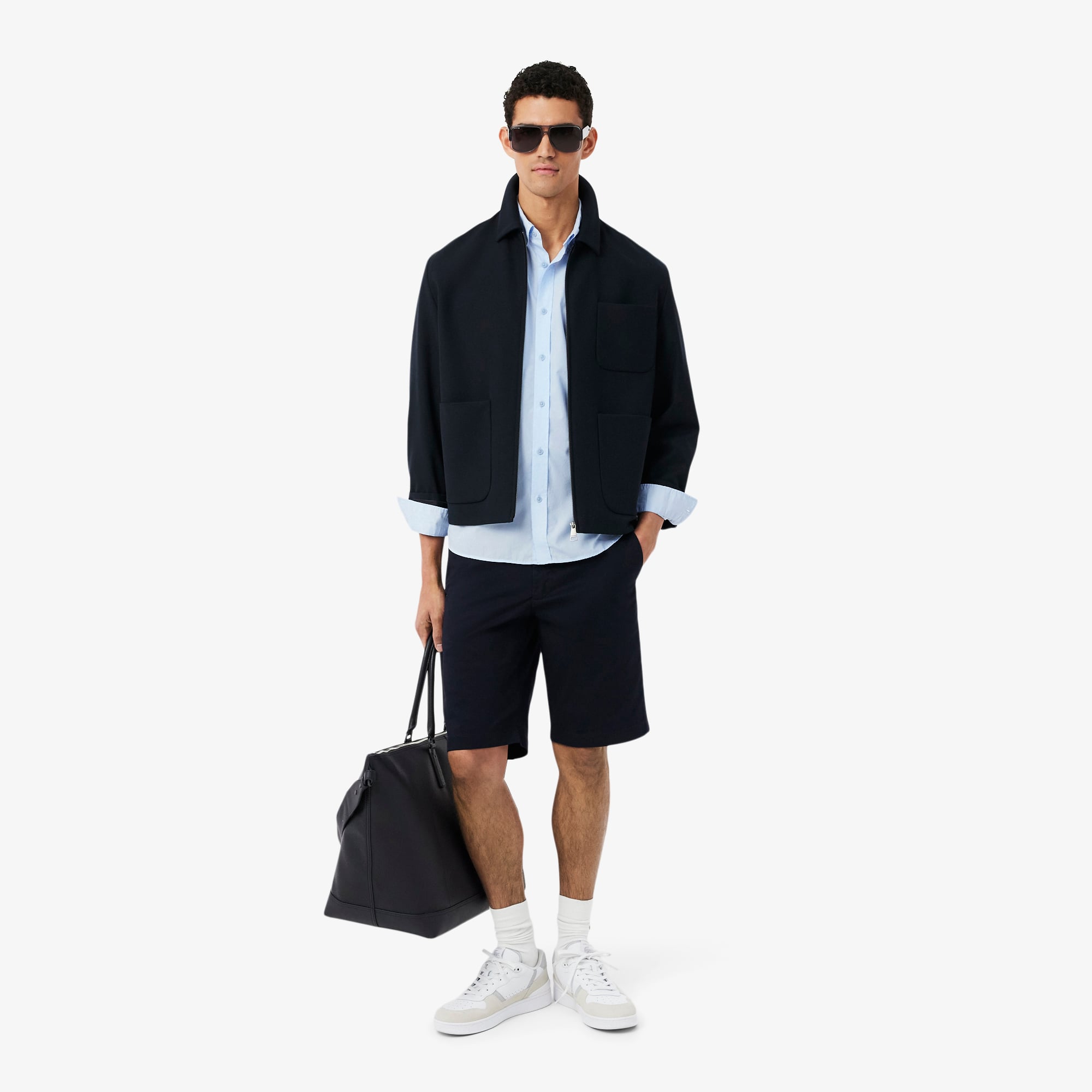 Áo Sơ Mi Lacoste Nam Dáng Suông Chất Liệu Poplin Co Giãn