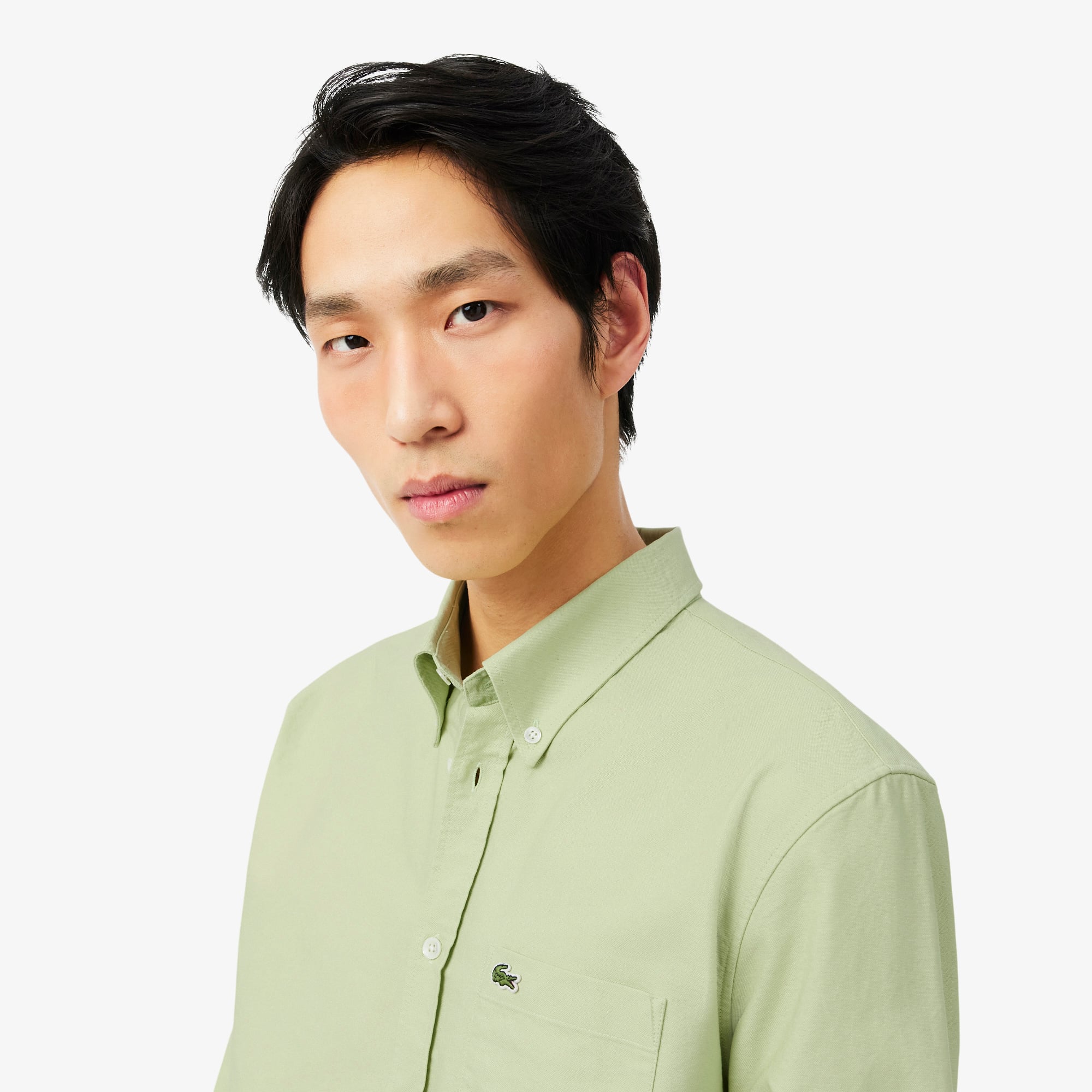 Áo Sơ Mi Lacoste Nam Dáng Suông Tay Dài Chất Liệu Oxford