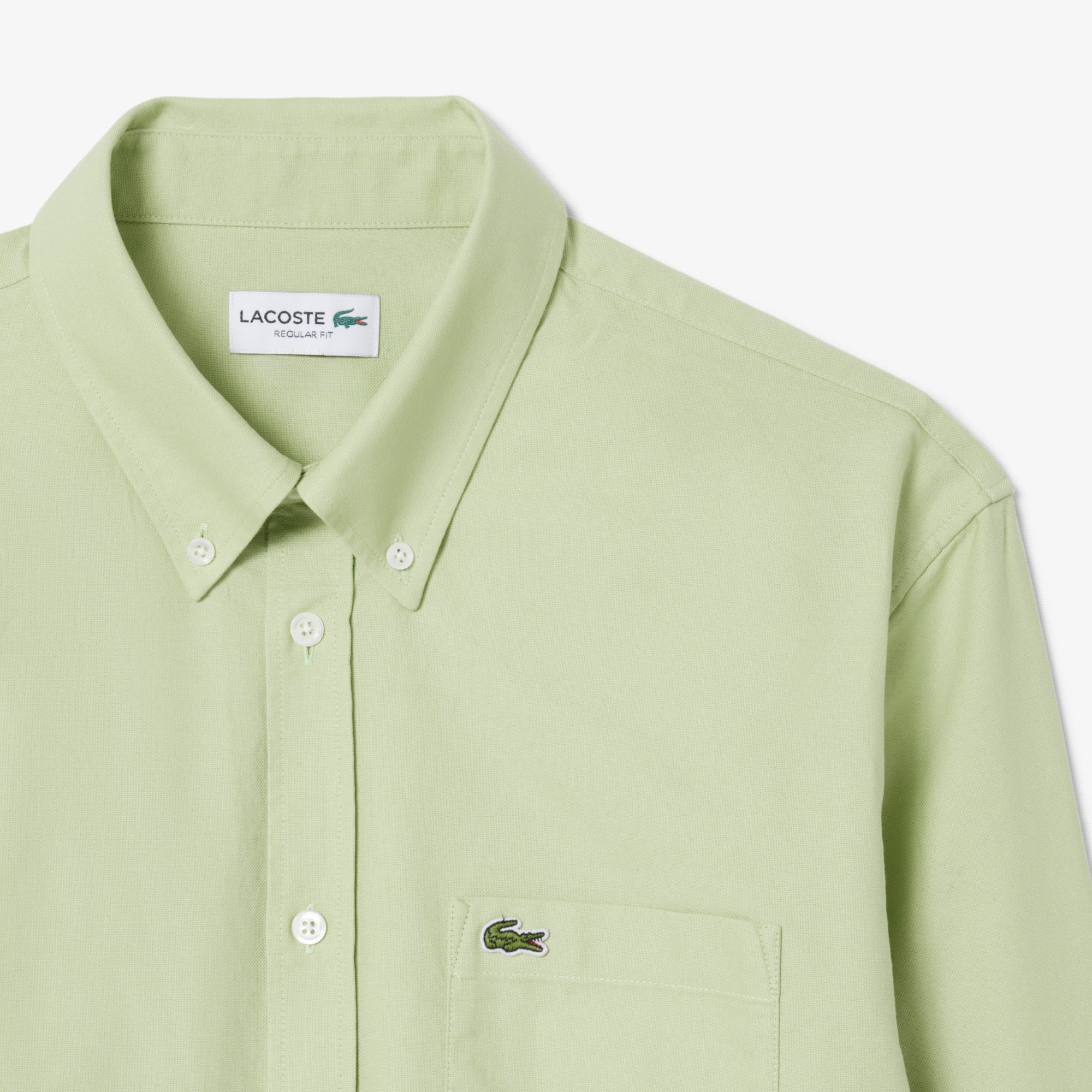 Áo Sơ Mi Lacoste Nam Dáng Suông Tay Dài Chất Liệu Oxford