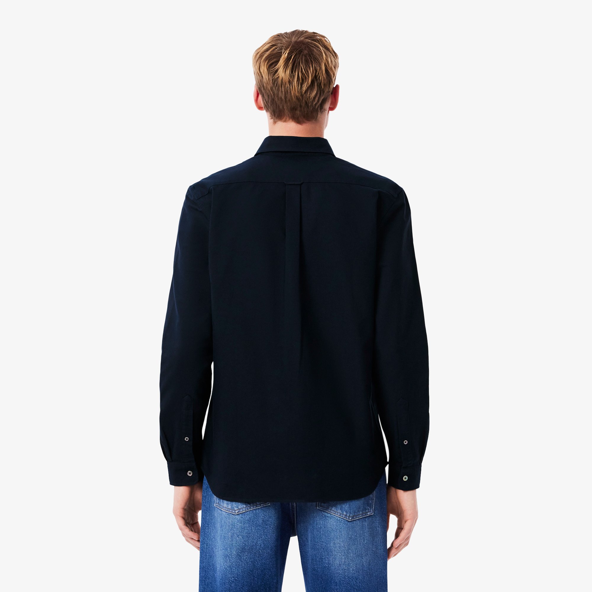 Áo Sơ Mi Lacoste Nam Dáng Suông Tay Dài Chất Liệu Oxford