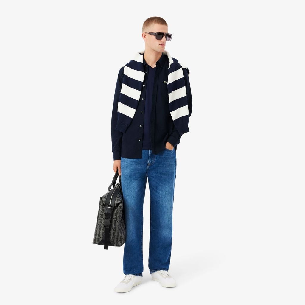 Áo Sơ Mi Lacoste Nam Dáng Suông Tay Dài Chất Liệu Oxford