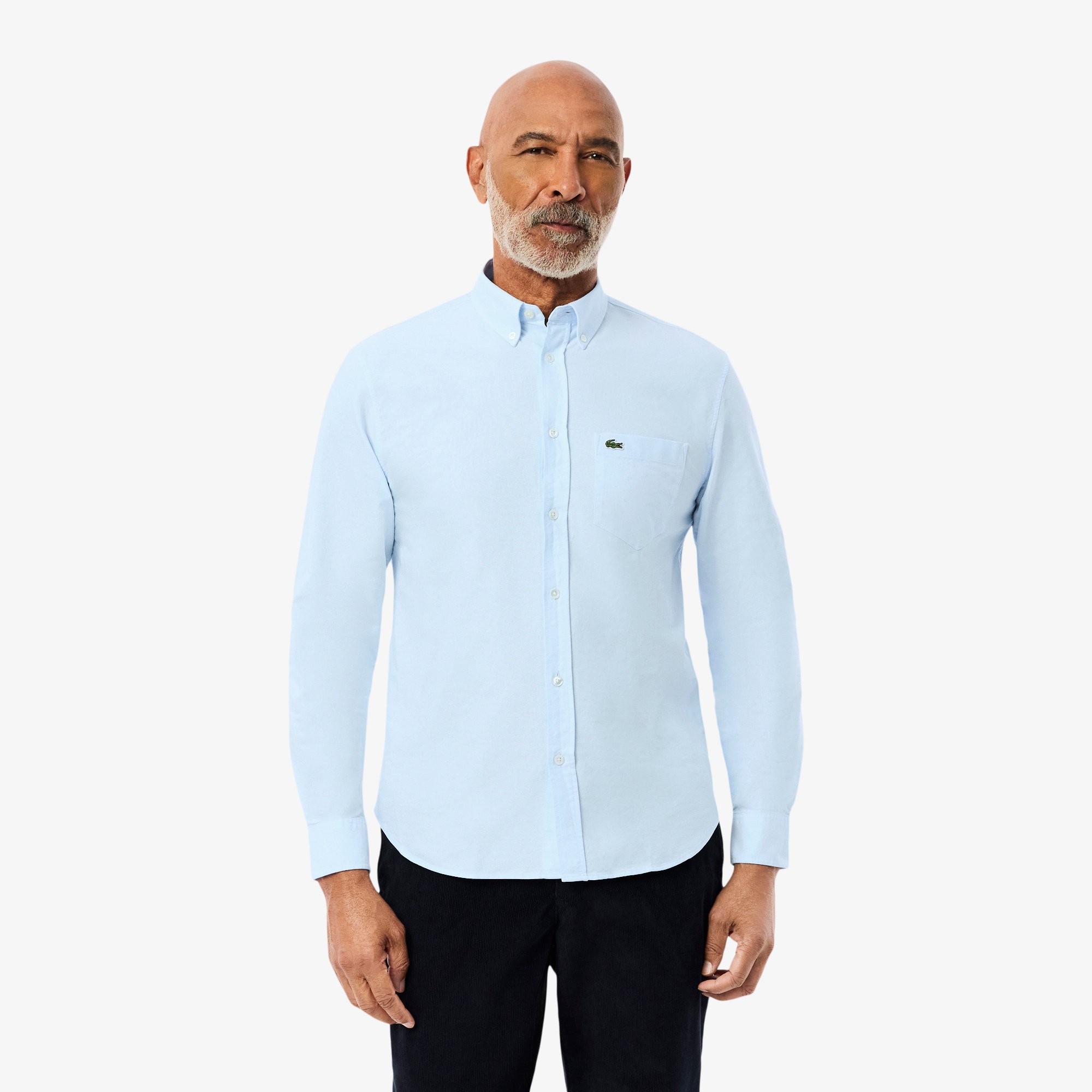 Áo Sơ Mi Lacoste Nam Dáng Suông Tay Dài Chất Liệu Oxford