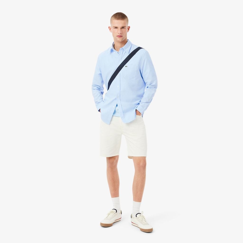 Áo Sơ Mi Lacoste Nam Dáng Suông Tay Dài Chất Liệu Oxford