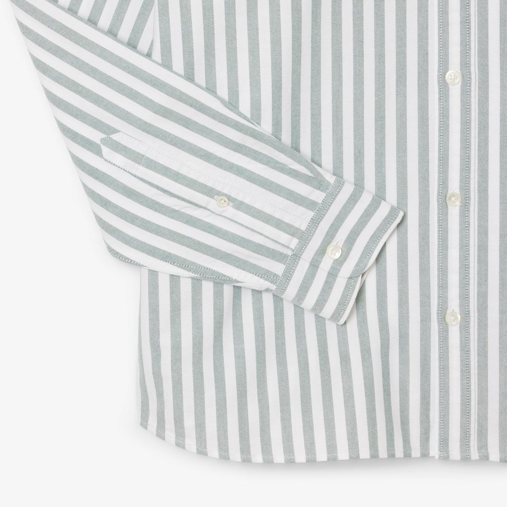 Áo Sơ Mi Lacoste Nam Dáng Suông Kẻ Sọc Có Túi Chất Liệu Oxford