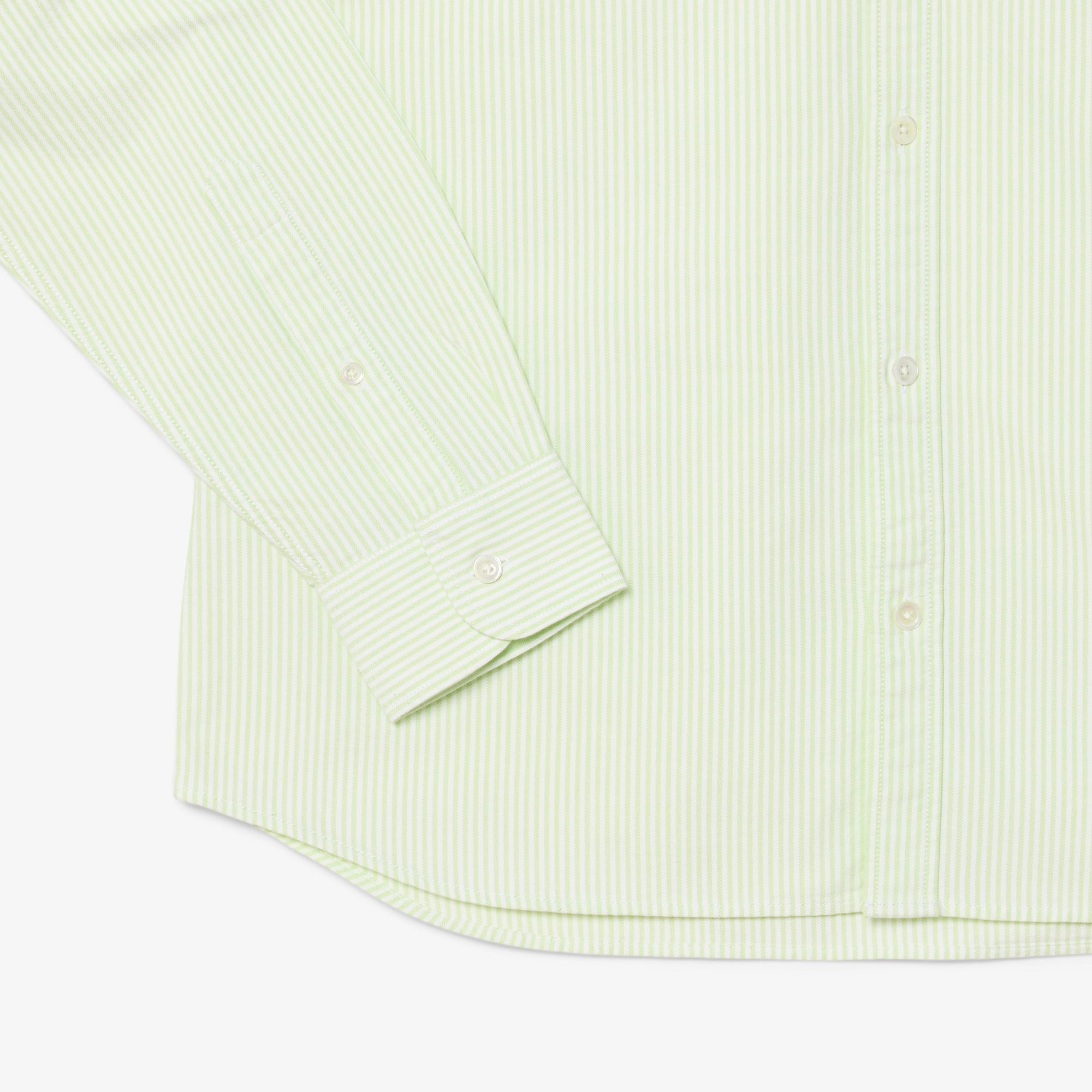 Áo Sơ Mi Lacoste Nam Dáng Suông Kẻ Sọc Có Túi Chất Liệu Oxford