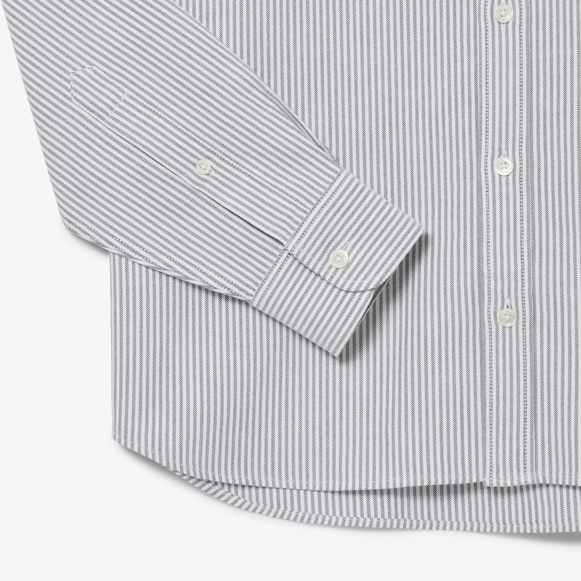 Áo Sơ Mi Lacoste Nam Dáng Suông Kẻ Sọc Có Túi Chất Liệu Oxford