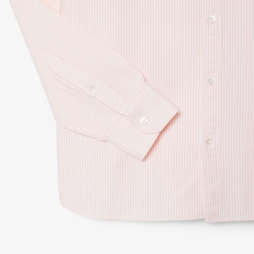 Áo Sơ Mi Lacoste Nam Dáng Suông Kẻ Sọc Có Túi Chất Liệu Oxford