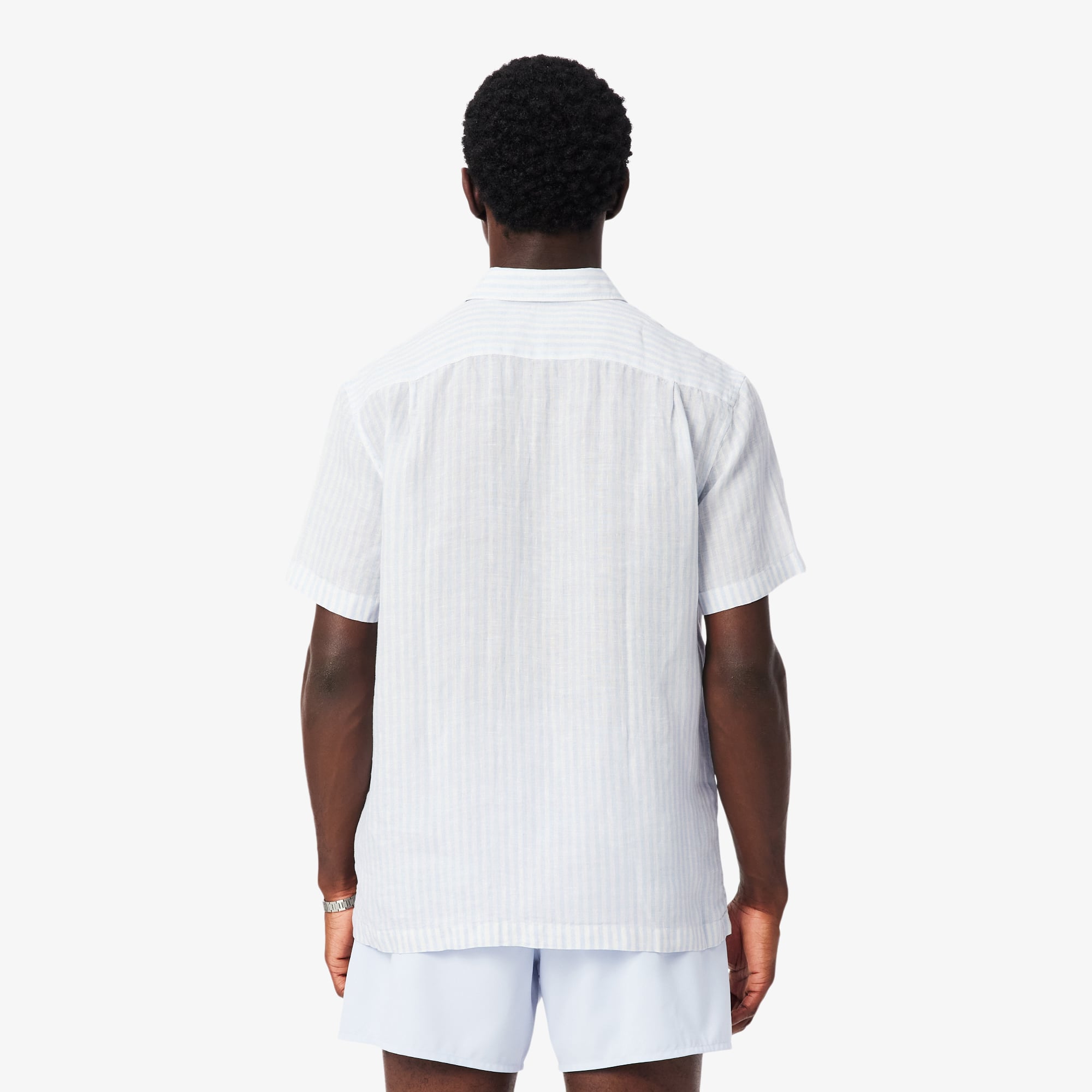 Áo Sơ Mi Lacoste Nam Dáng Suông Chất Liệu Linen Tay Ngắn