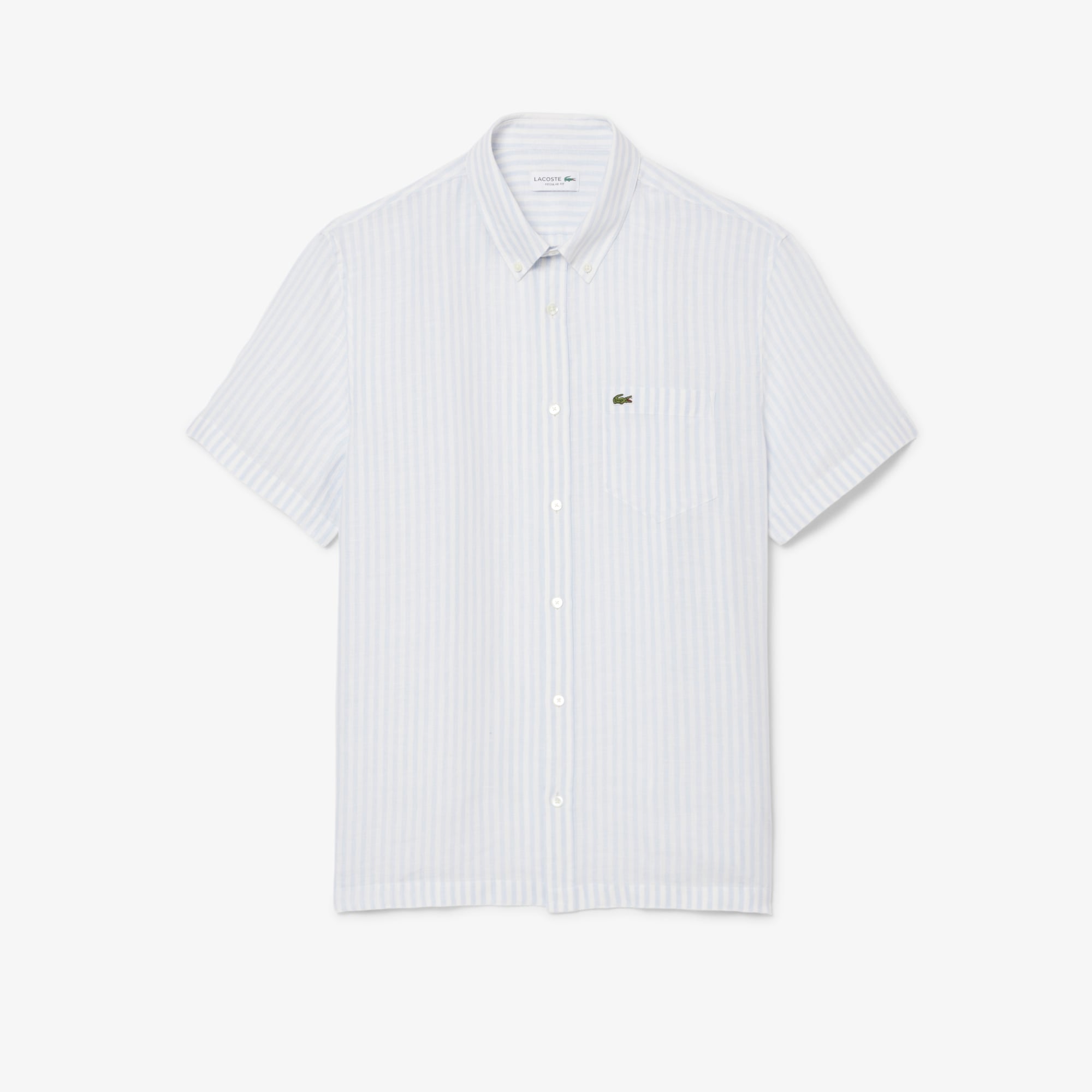 Áo Sơ Mi Lacoste Nam Dáng Suông Chất Liệu Linen Tay Ngắn