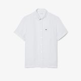 Áo Sơ Mi Lacoste Nam Dáng Suông Chất Liệu Linen Tay Ngắn