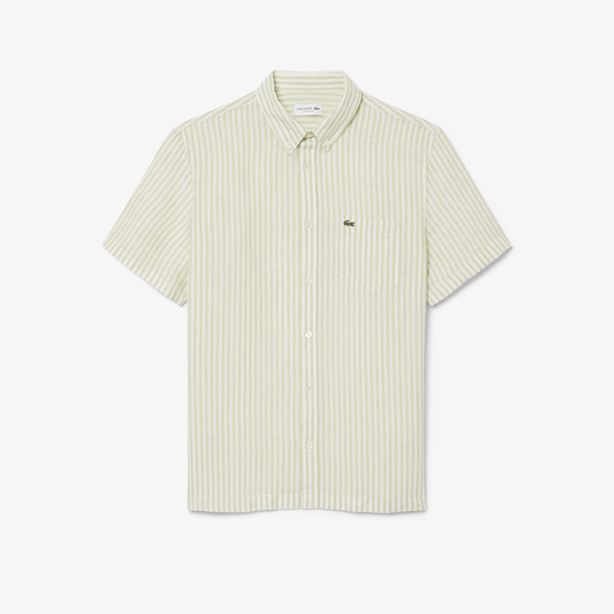 Áo Sơ Mi Lacoste Nam Dáng Suông Chất Liệu Linen Tay Ngắn