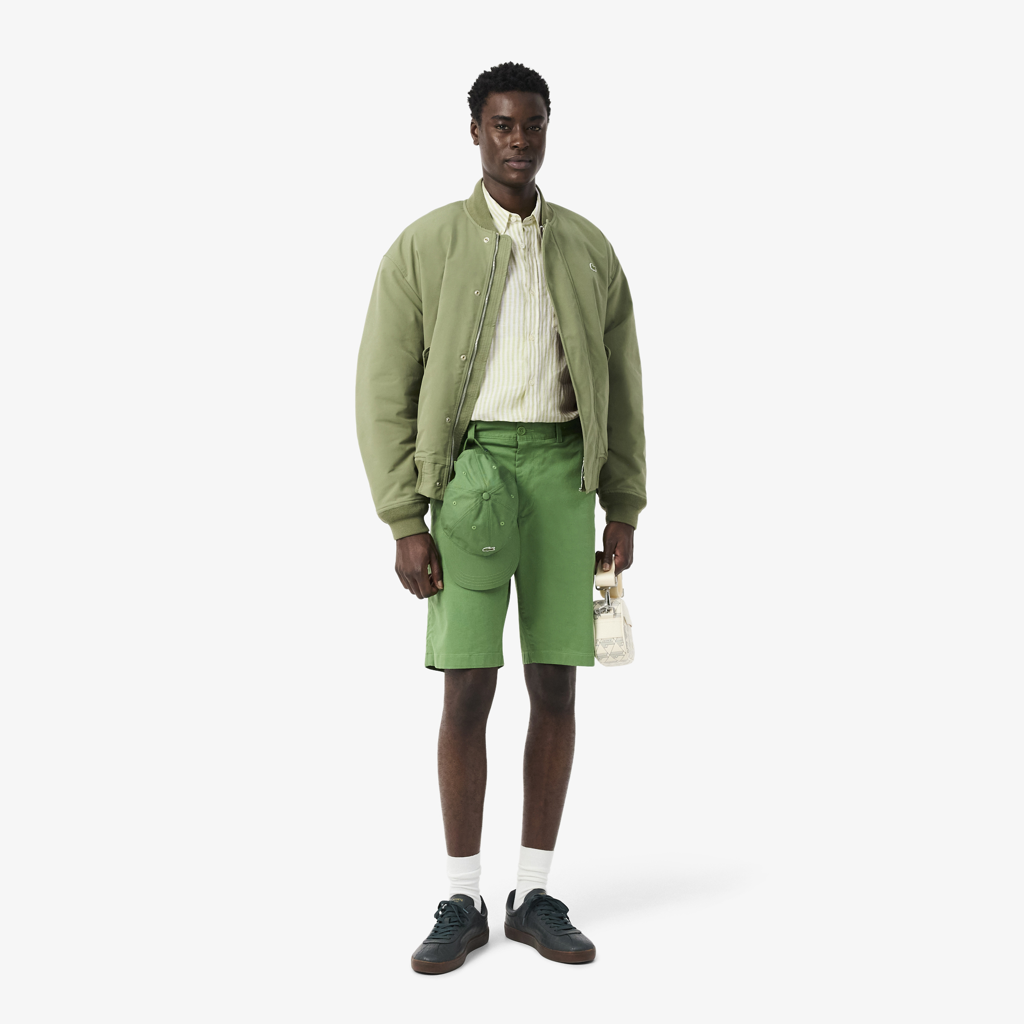Áo Sơ Mi Lacoste Nam Dáng Suông Chất Liệu Linen Tay Ngắn