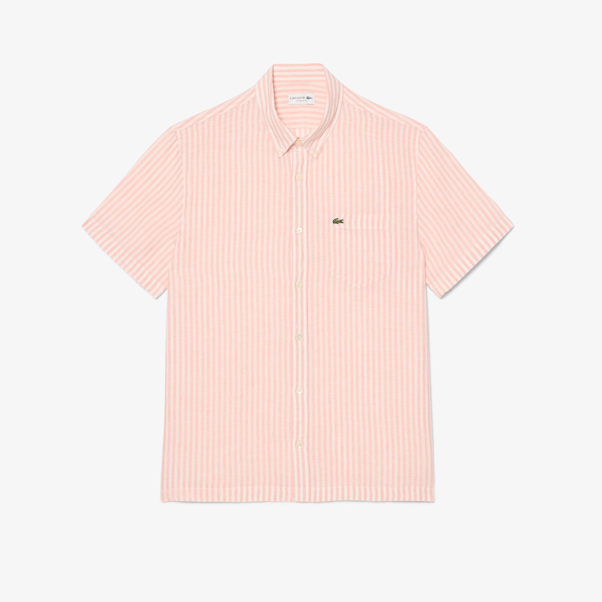 Áo Sơ Mi Lacoste Nam Dáng Suông Chất Liệu Linen Tay Ngắn