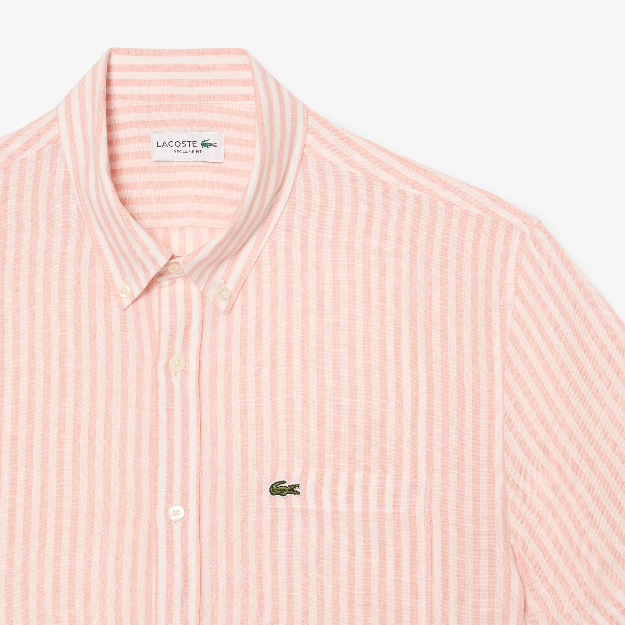 Áo Sơ Mi Lacoste Nam Dáng Suông Chất Liệu Linen Tay Ngắn