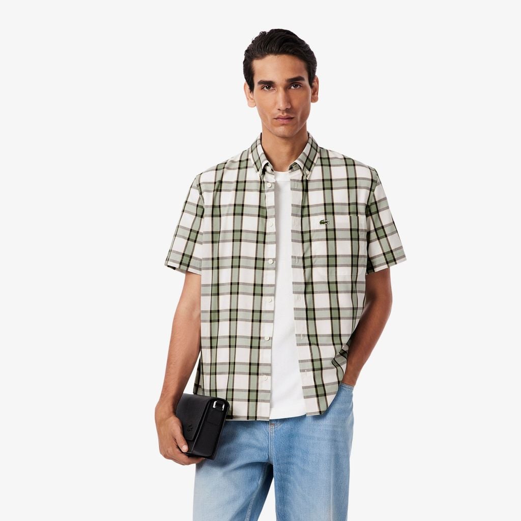 Áo Sơ Mi Lacoste Nam Dáng Suông Tay Ngắn