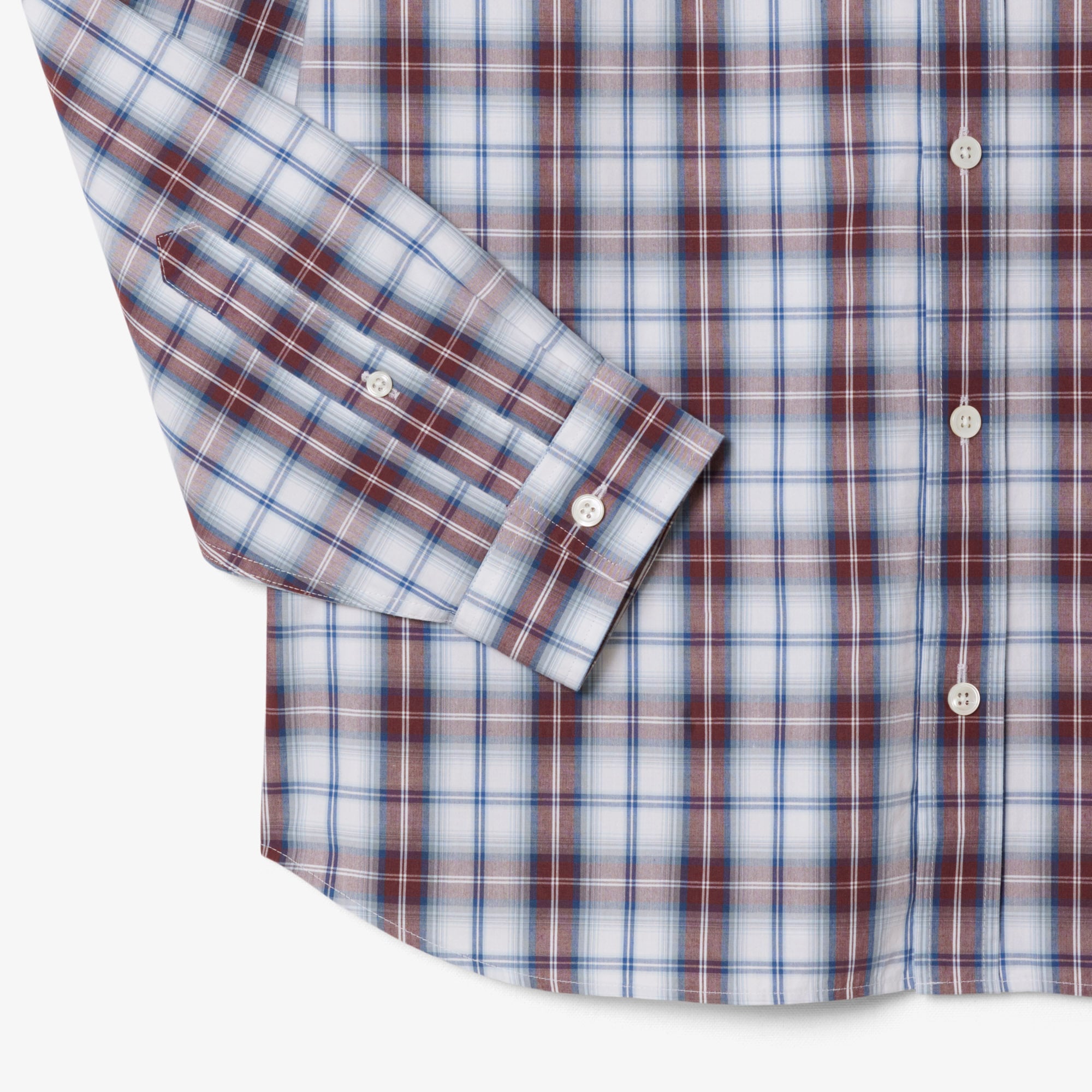 Áo Sơ Mi Lacoste Nam Dáng Suông Kẻ Caro Chất Liệu Poplin