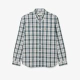 Áo Sơ Mi Lacoste Nam Dáng Suông Kẻ Caro Chất Liệu Poplin