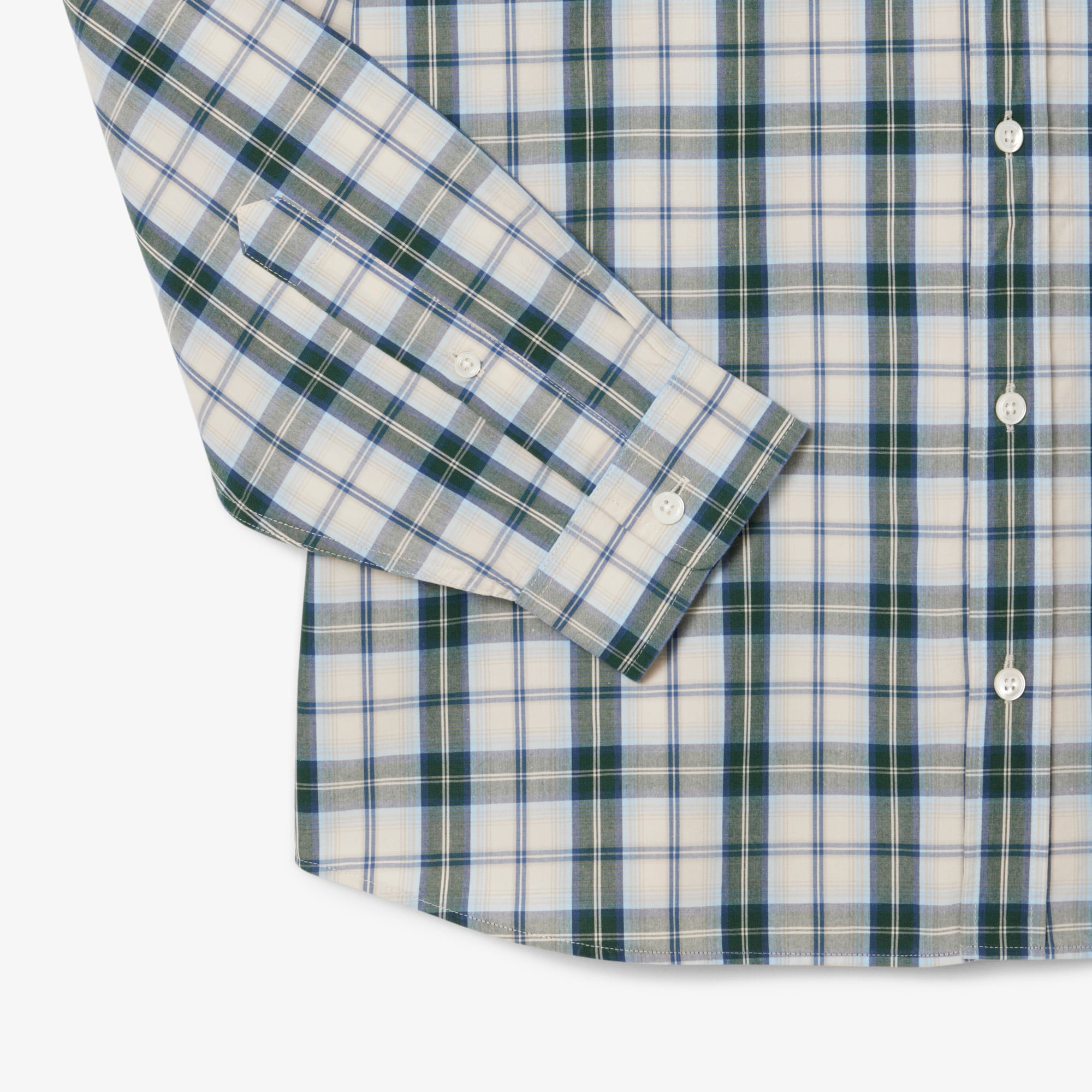 Áo Sơ Mi Lacoste Nam Dáng Suông Kẻ Caro Chất Liệu Poplin