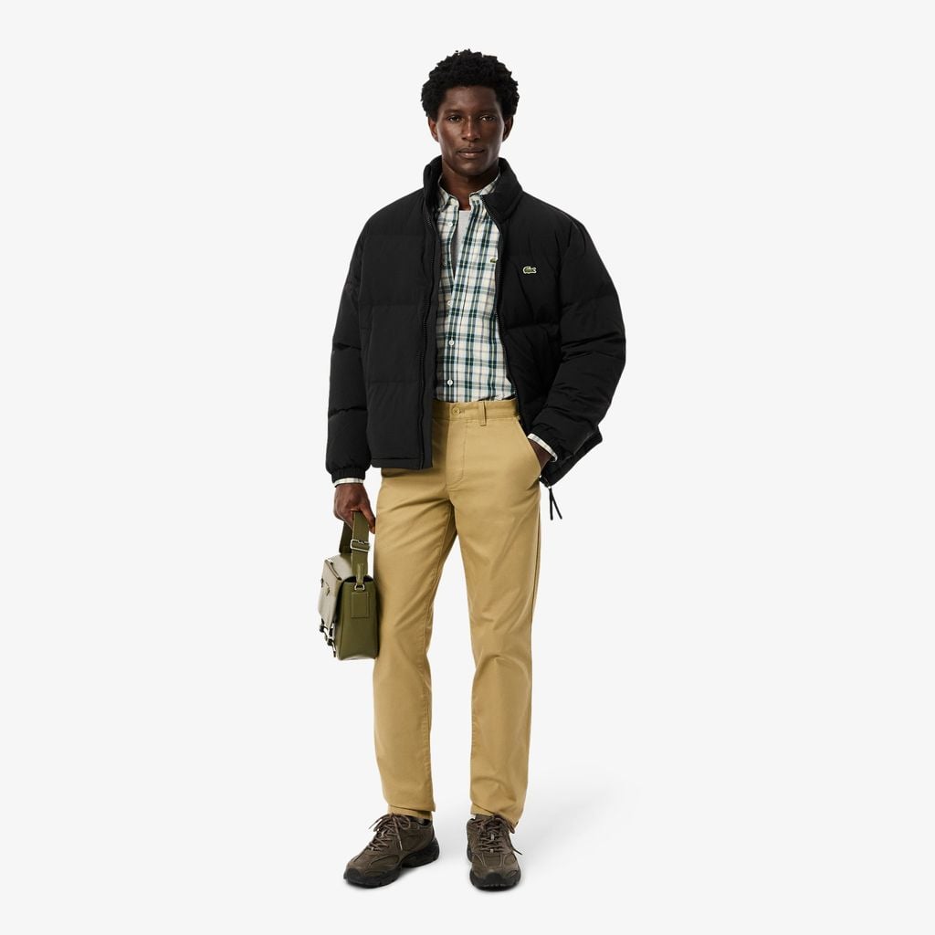 Áo Sơ Mi Lacoste Nam Dáng Suông Kẻ Caro Chất Liệu Poplin