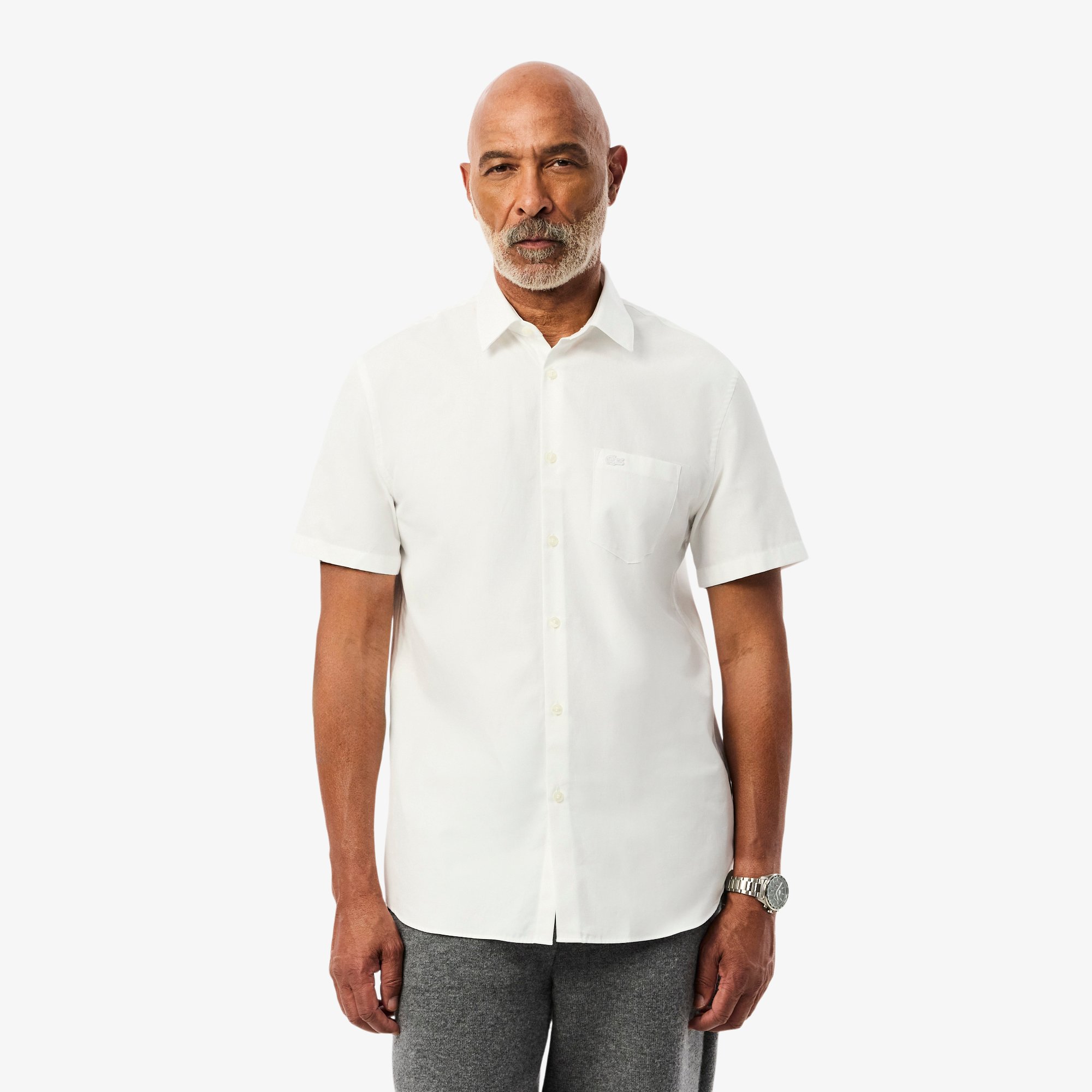 Áo Sơ Mi Lacoste Nam Dáng Suông Tay Ngắn Chất Liệu Cotton