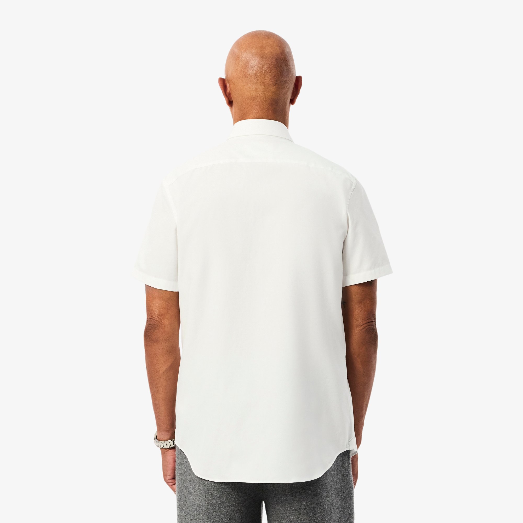 Áo Sơ Mi Lacoste Nam Dáng Suông Tay Ngắn Chất Liệu Cotton