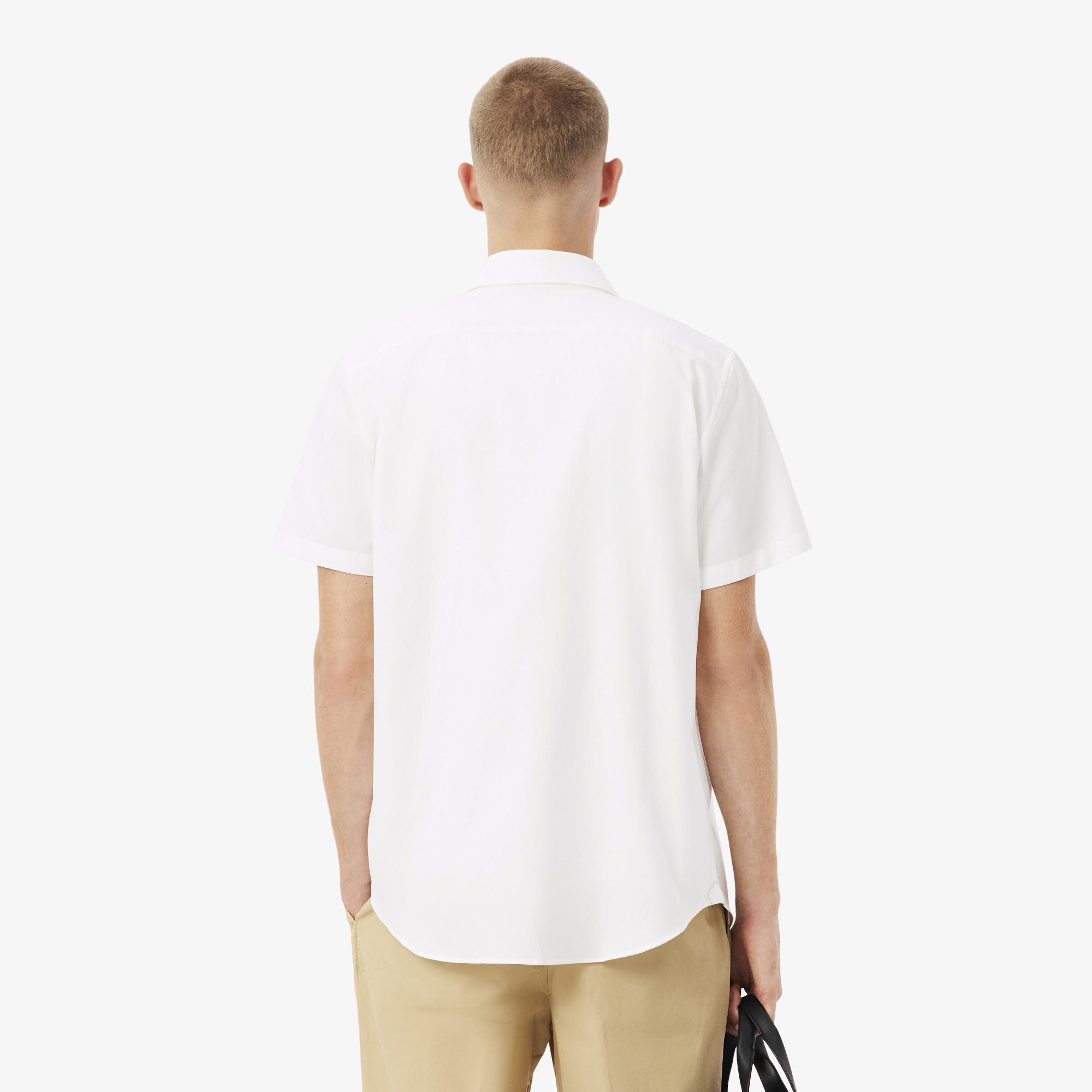 Áo Sơ Mi Lacoste Nam Dáng Suông Tay Ngắn Chất Liệu Cotton