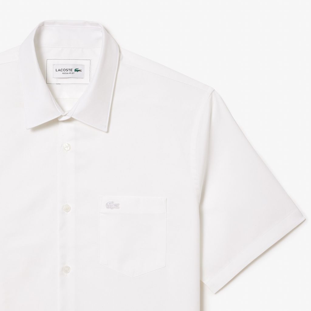 Áo Sơ Mi Lacoste Nam Dáng Suông Tay Ngắn Chất Liệu Cotton