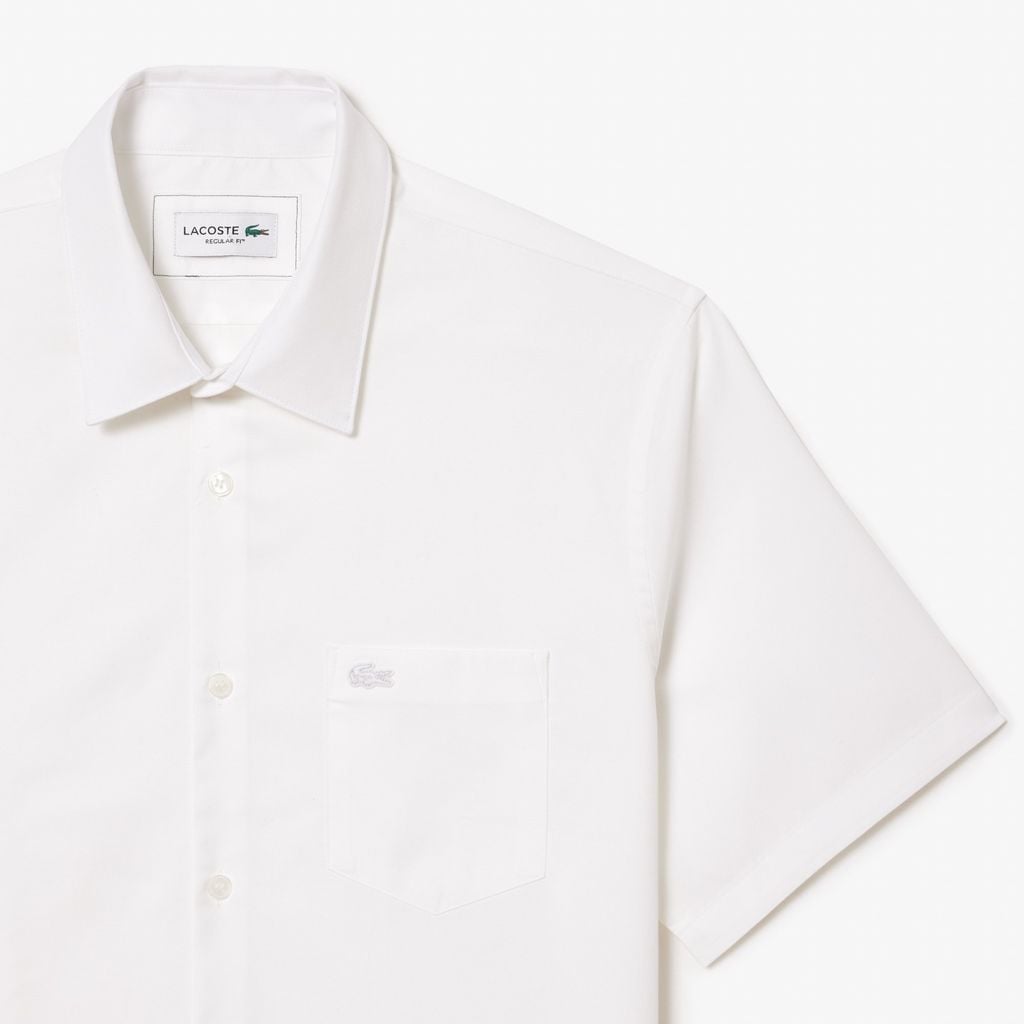 Áo Sơ Mi Lacoste Nam Dáng Suông Tay Ngắn Chất Liệu Cotton