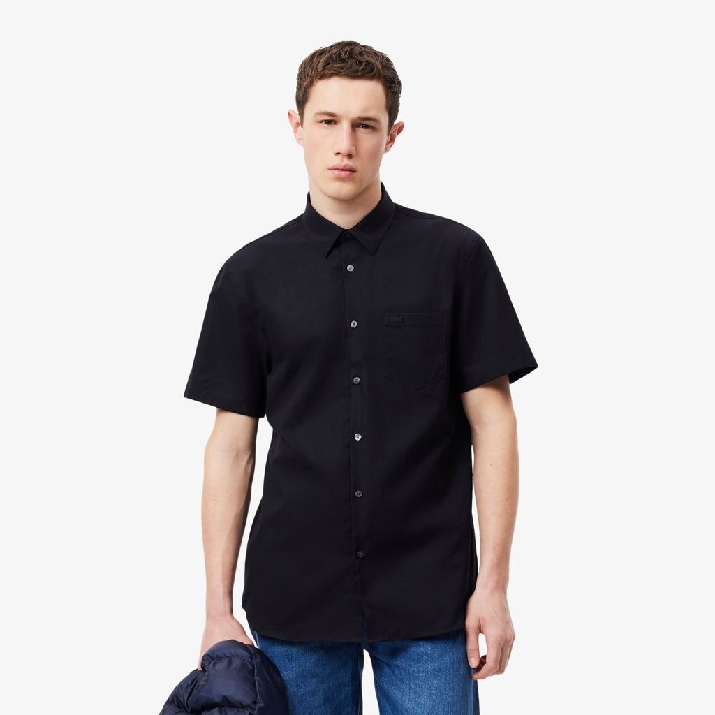 Áo Sơ Mi Lacoste Nam Dáng Suông Tay Ngắn Chất Liệu Cotton