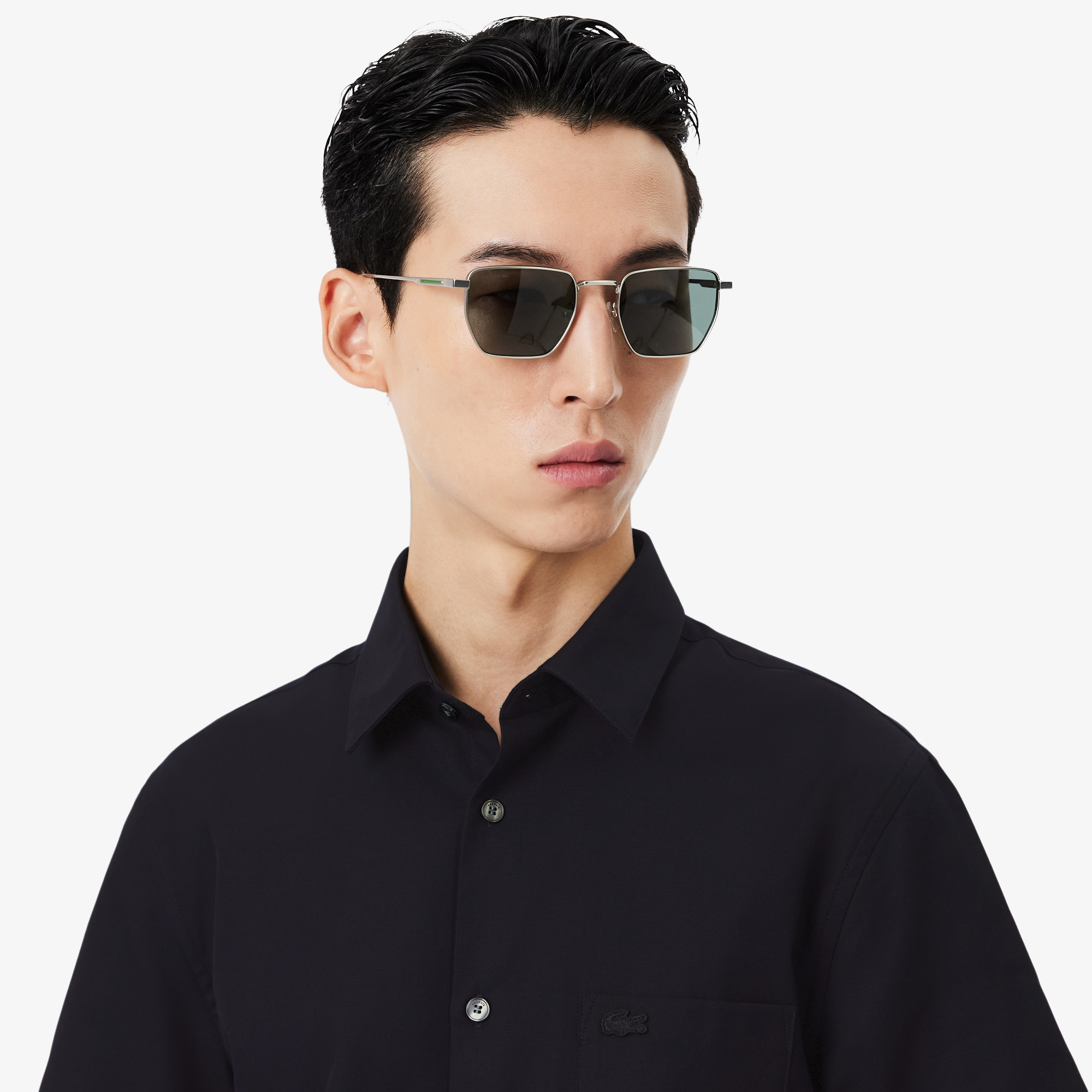 Áo Sơ Mi Lacoste Nam Dáng Suông Tay Ngắn Chất Liệu Cotton