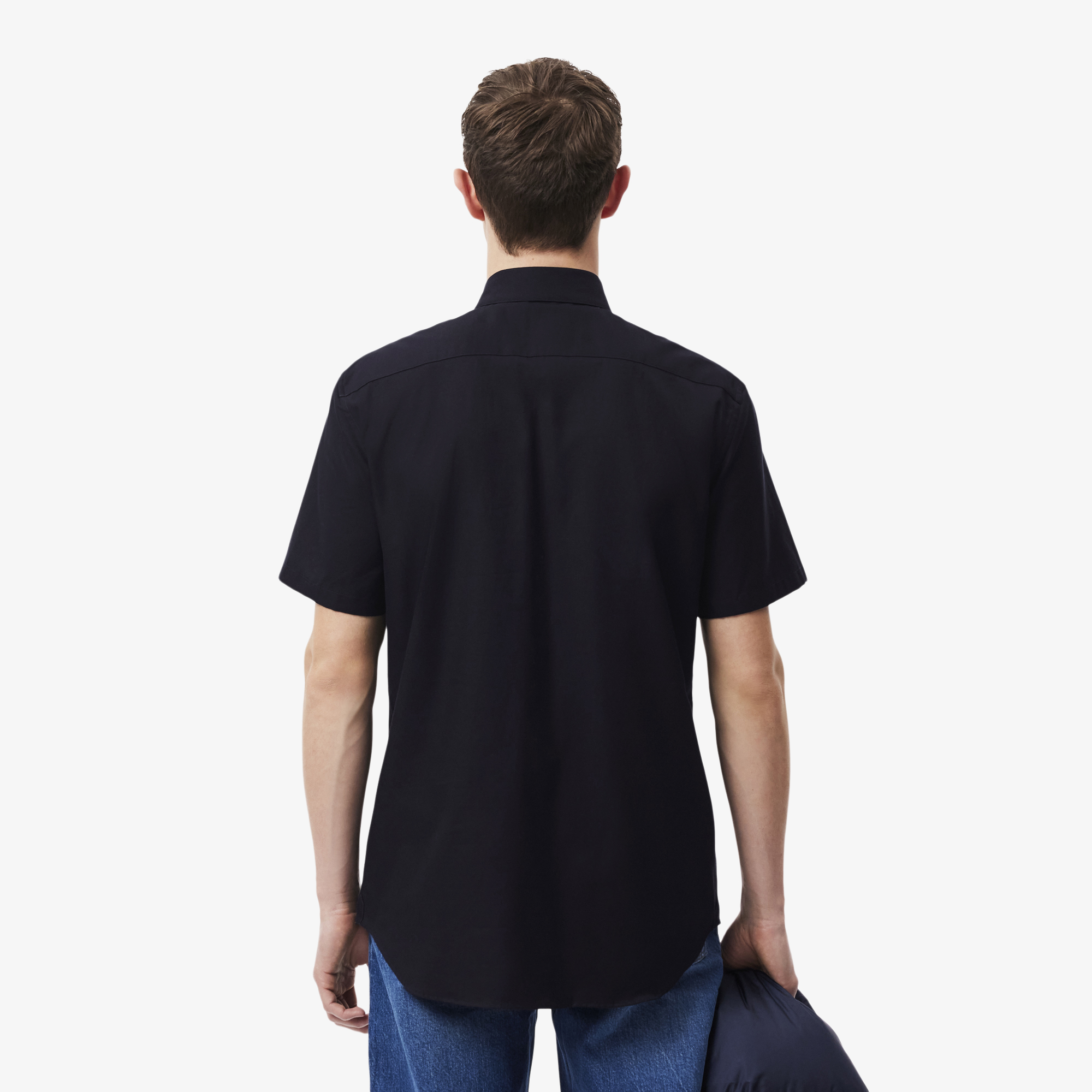 Áo Sơ Mi Lacoste Nam Dáng Suông Tay Ngắn Chất Liệu Cotton