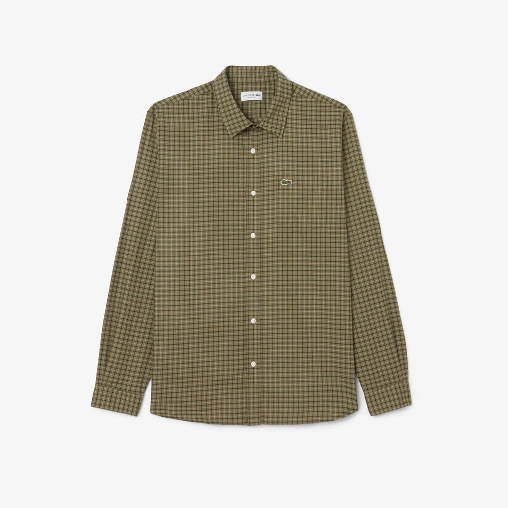 Áo Sơ Mi Lacoste Nam Dáng Suông Kẻ Caro Flannel