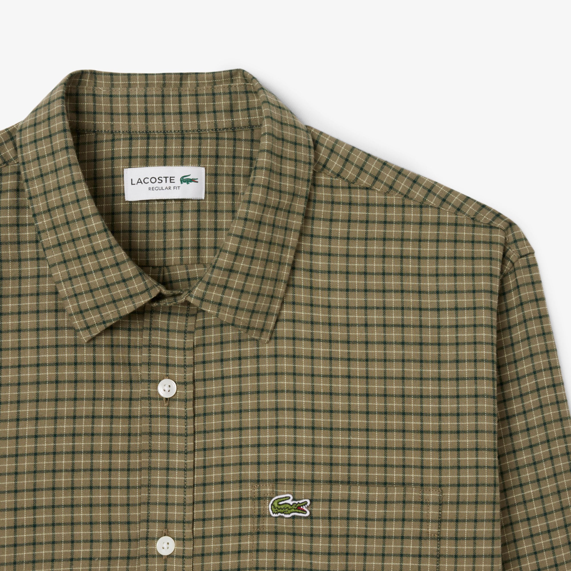 Áo Sơ Mi Lacoste Nam Dáng Suông Kẻ Caro Flannel