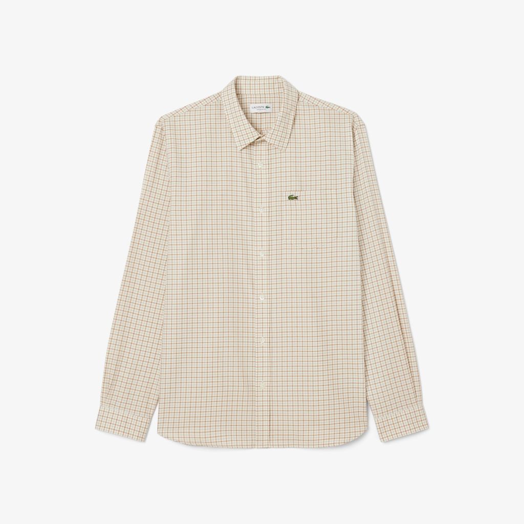Áo Sơ Mi Lacoste Nam Dáng Suông Kẻ Caro Flannel