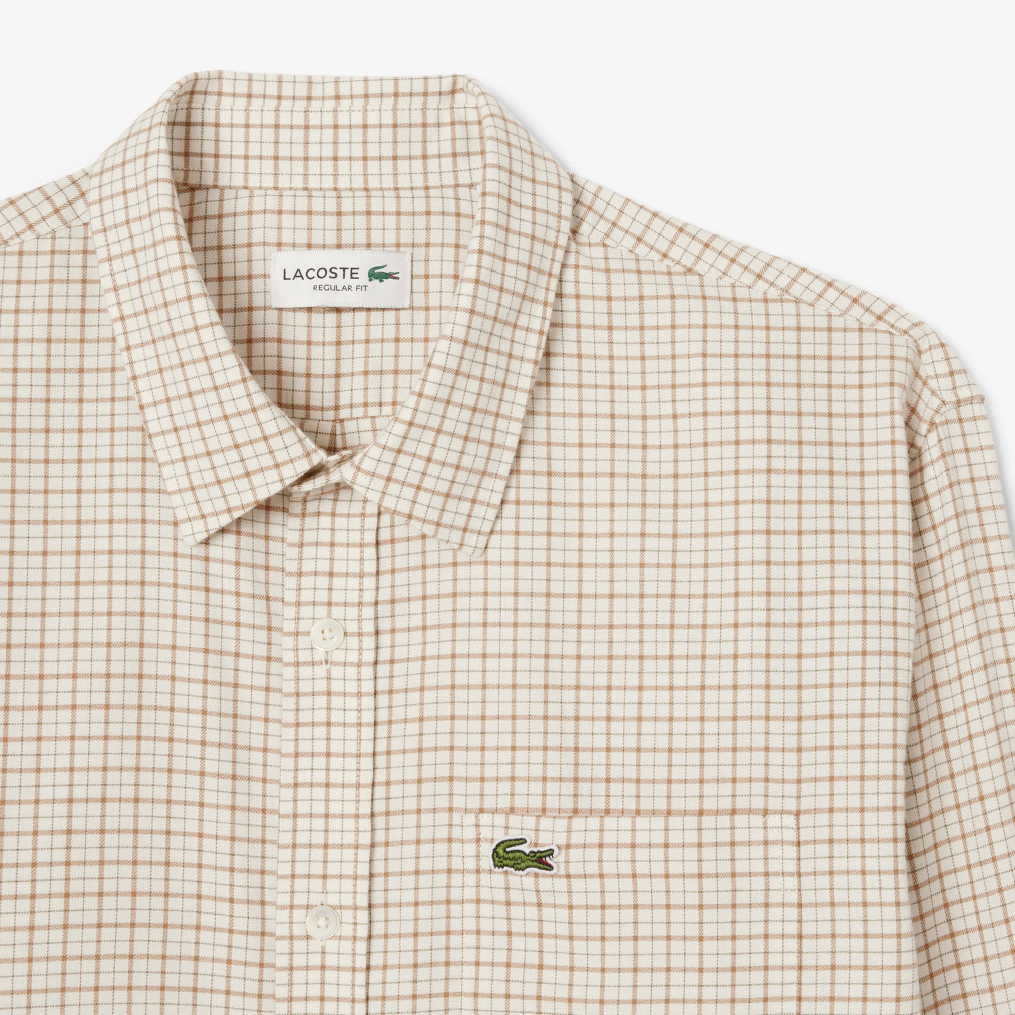 Áo Sơ Mi Lacoste Nam Dáng Suông Kẻ Caro Flannel