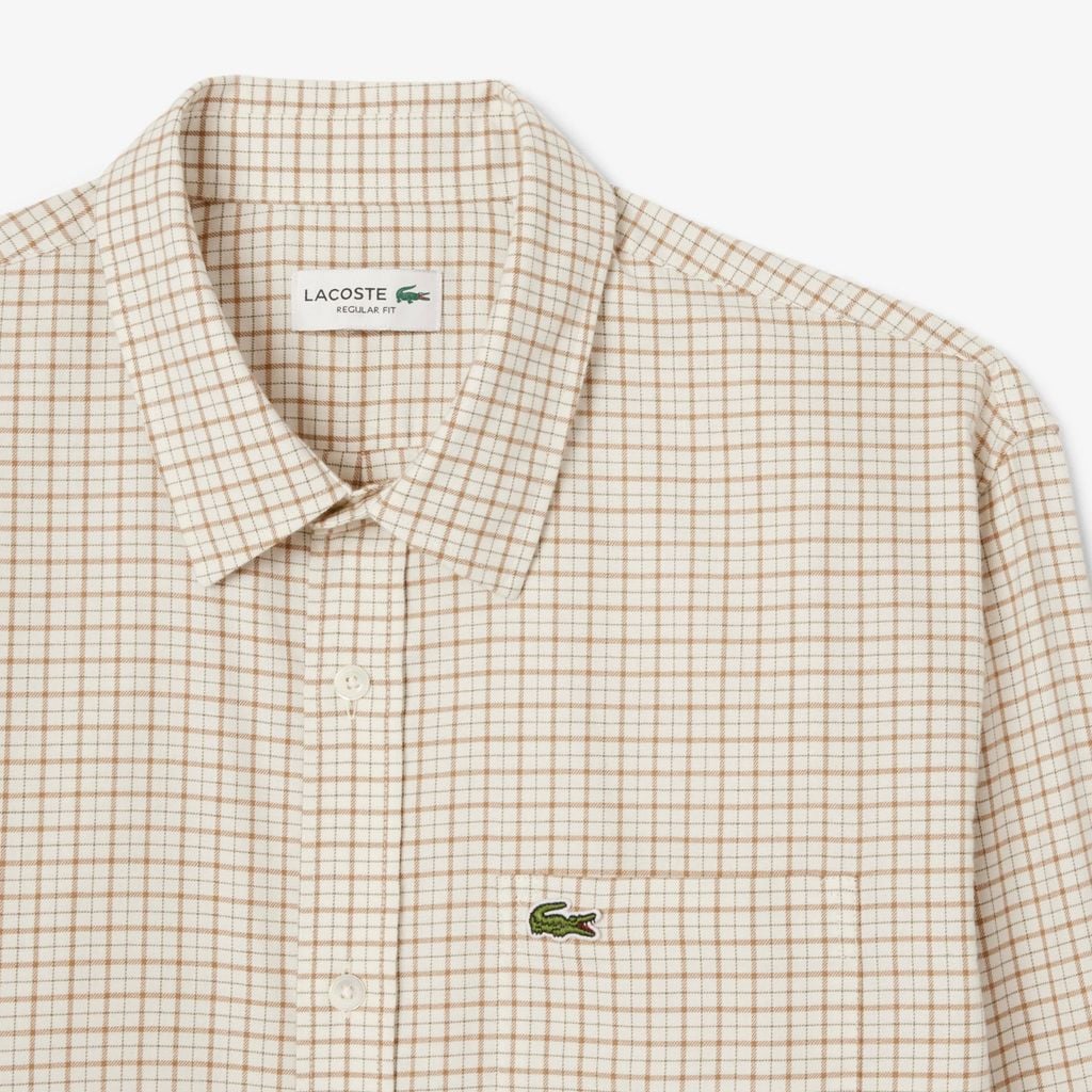 Áo Sơ Mi Lacoste Nam Dáng Suông Kẻ Caro Flannel