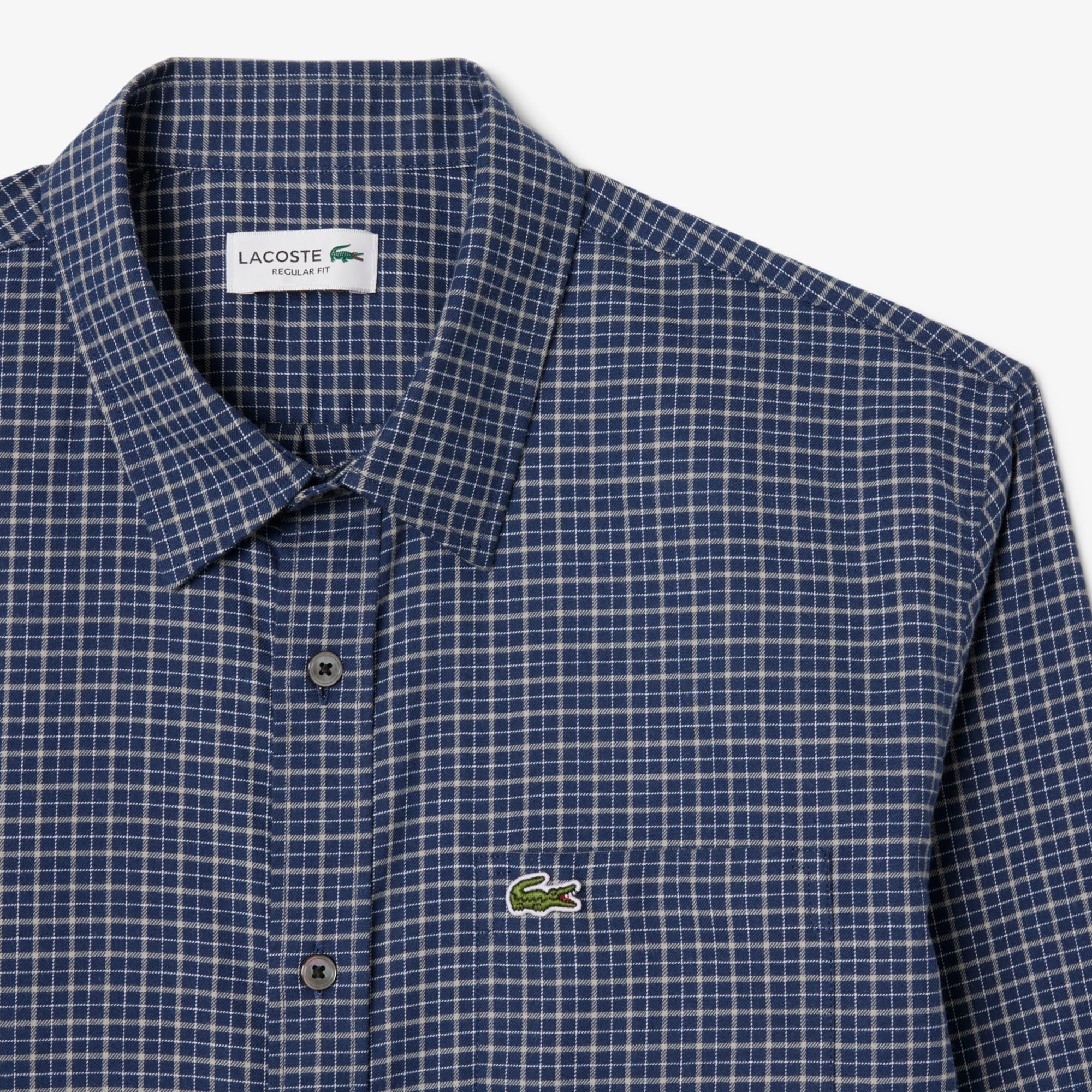 Áo Sơ Mi Lacoste Nam Dáng Suông Kẻ Caro Flannel