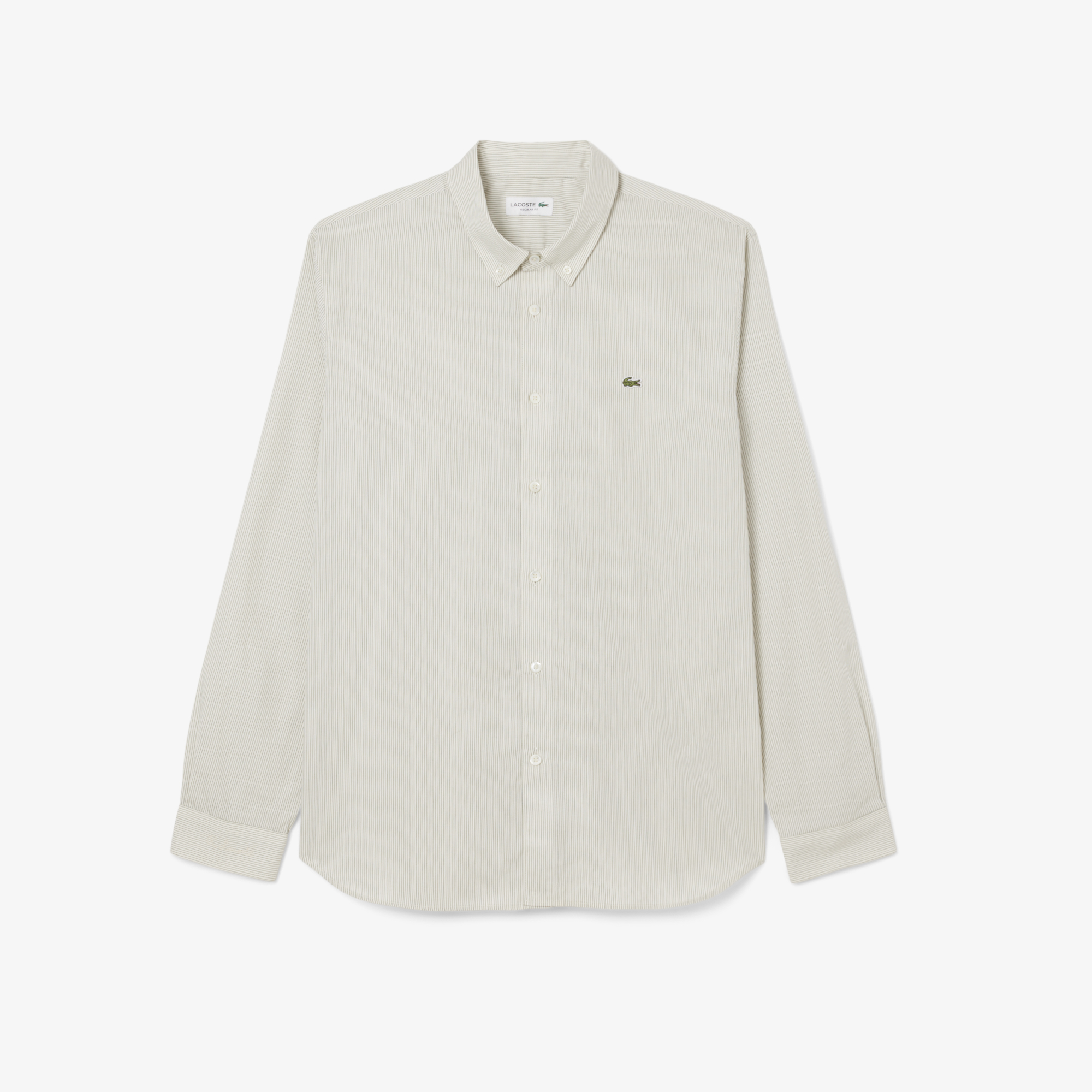 Áo Sơ Mi Lacoste Nam Dáng Suông Sọc Chất Liệu Poplin