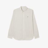 Áo Sơ Mi Lacoste Nam Dáng Suông Sọc Chất Liệu Poplin