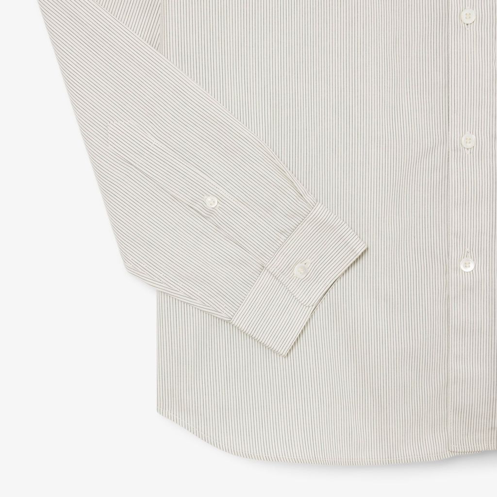 Áo Sơ Mi Lacoste Nam Dáng Suông Sọc Chất Liệu Poplin