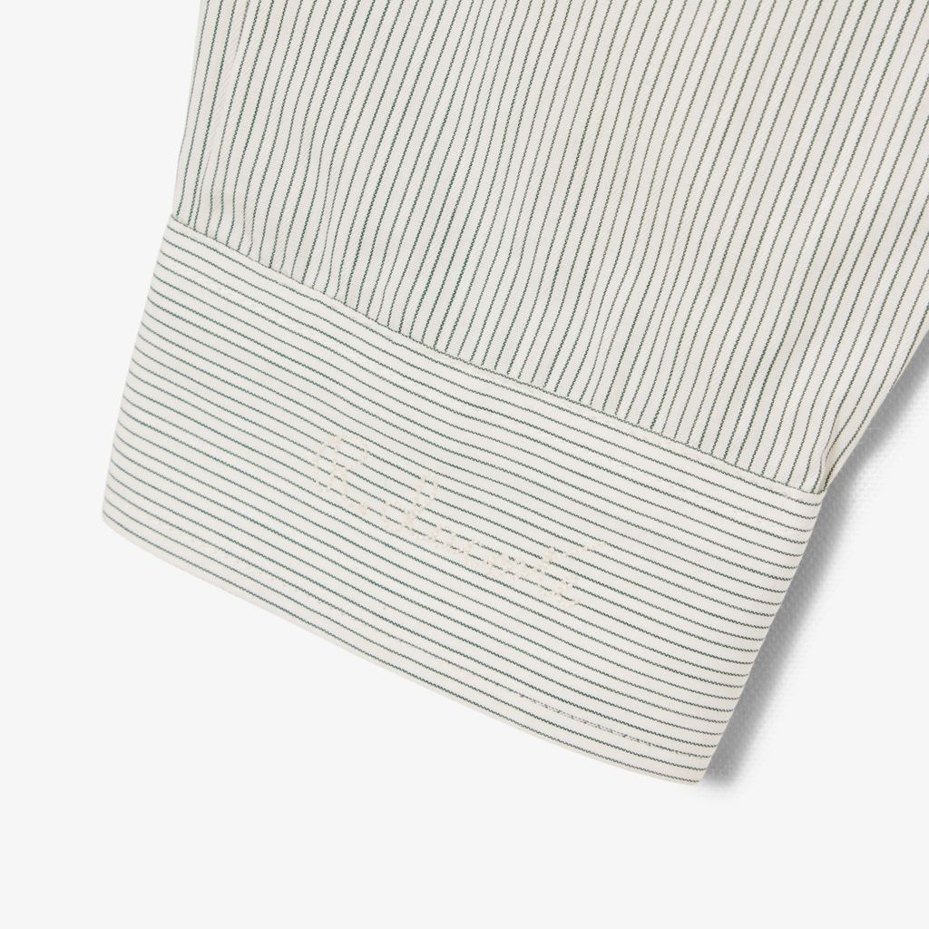 Áo Sơ Mi Lacoste Nam Dáng Suông Sọc Chất Liệu Poplin