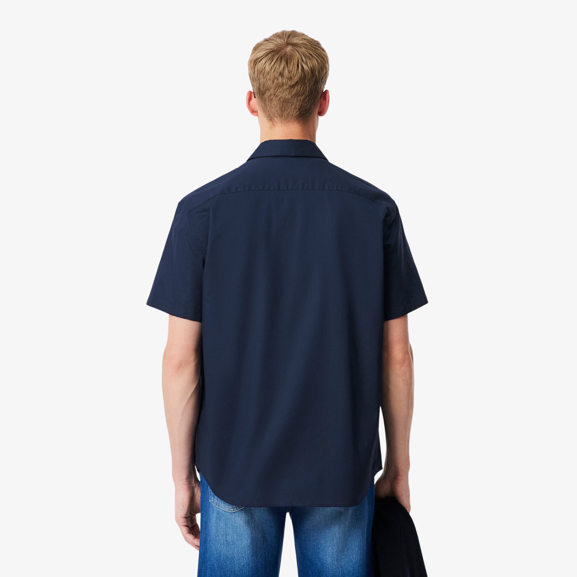Áo Khoác Sơ Mi Lacoste Nam Dáng Suông Tay Ngắn Chất Liệu Cotton