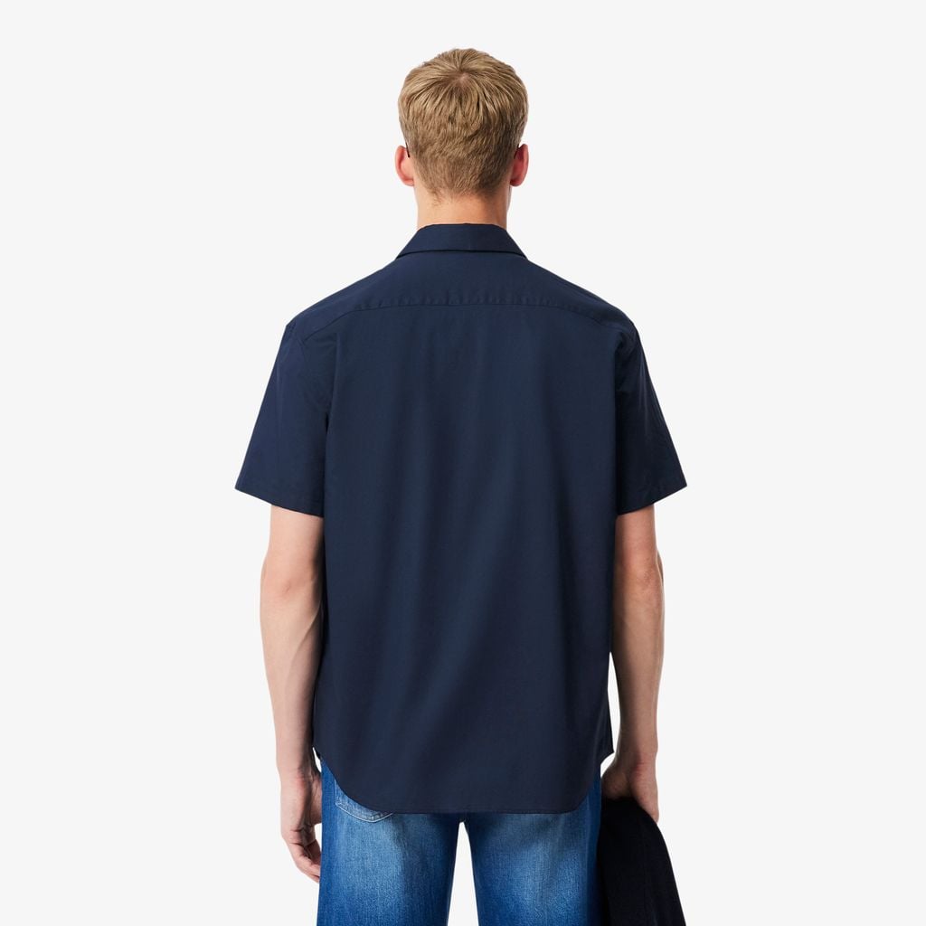 Áo Khoác Sơ Mi Lacoste Nam Dáng Suông Tay Ngắn Chất Liệu Cotton