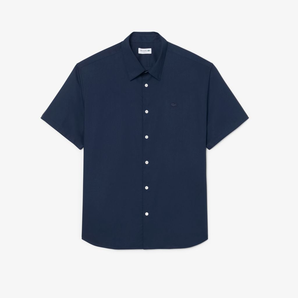 Áo Khoác Sơ Mi Lacoste Nam Dáng Suông Tay Ngắn Chất Liệu Cotton