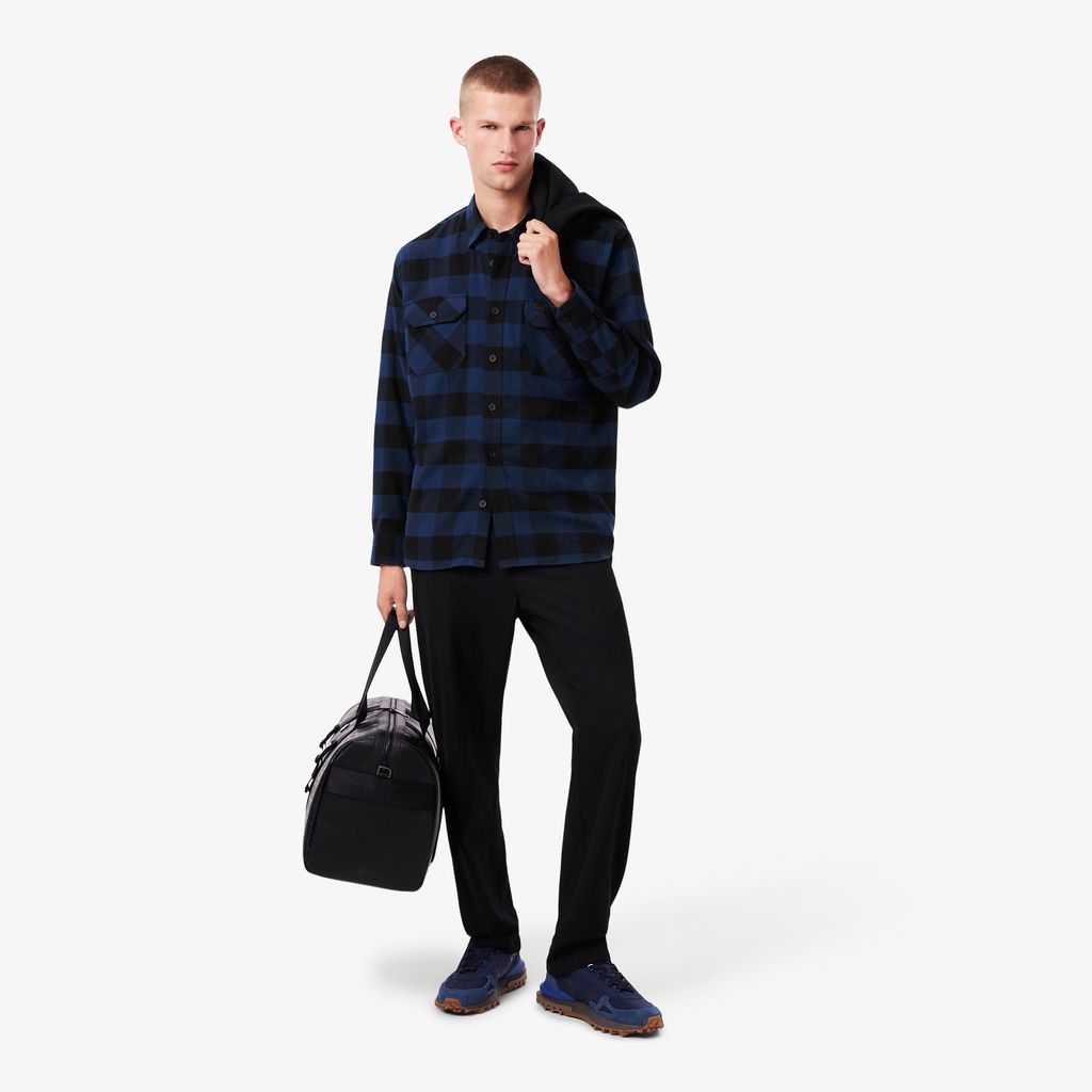 Áo Khoác Sơ Mi Lacoste Nam Oversize Kẻ Caro Chất Liệu Cotton